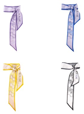 Bob Ore Blue Collection Twilly 窄条真丝丝巾