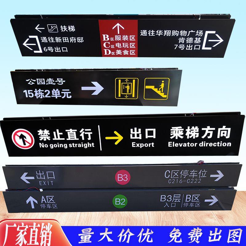 吊牌灯箱地下车库双面发光指示牌停车场入口指向牌商场医院导视牌