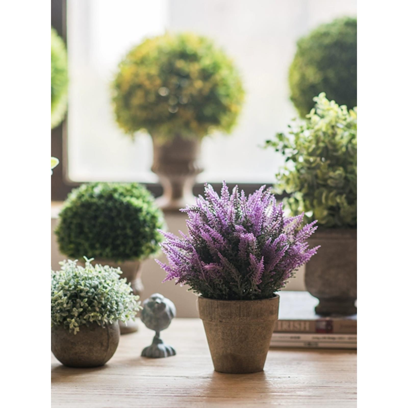 仿真树球盆景桌面装饰摆件绿植草球办公室餐桌咖啡厅假花植物盆栽