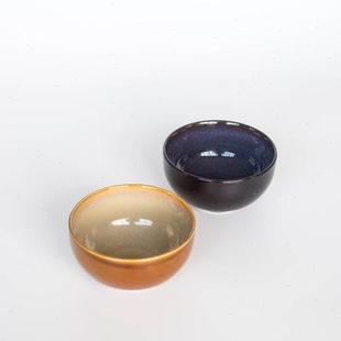 陆升Luzerne窑变釉Rustic系列5英寸鳞彩蓝曼谷棕焦糖色饭碗釉下彩