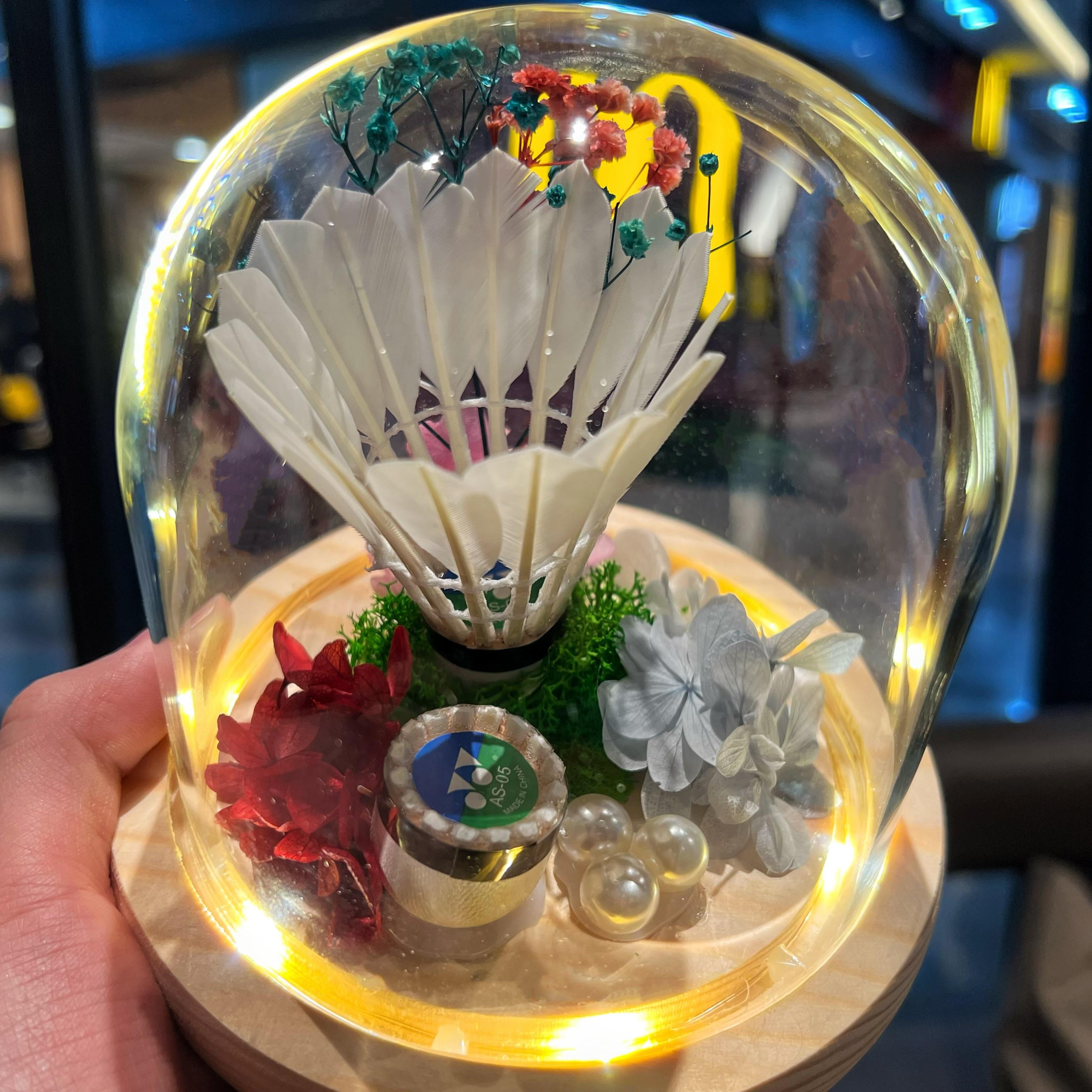 羽毛球礼物花手工永生花礼物创意浪漫成品摆件送男女朋友生日礼物