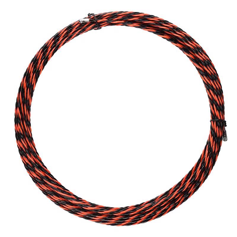 电工穿线器带滚轮头钢丝包胶 电线网线穿管器 光纤线槽引线器