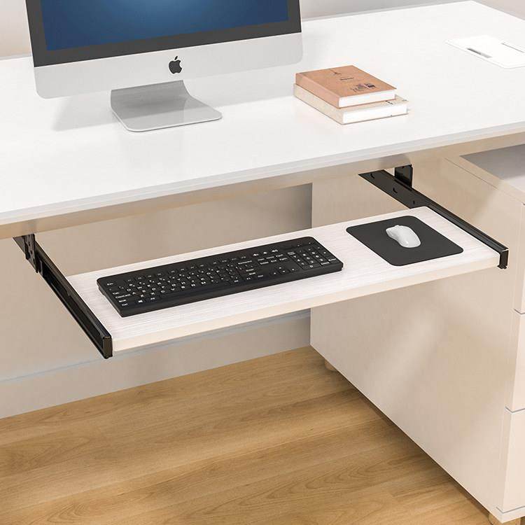 办公桌下键盘托 托架加装抽屉静音滑道伸缩托 托盘支架电脑滑鼠收