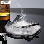 玻璃烟灰缸办公室创意个性 烟缸家用灰缸高级感客厅轻奢防灰飞摆件