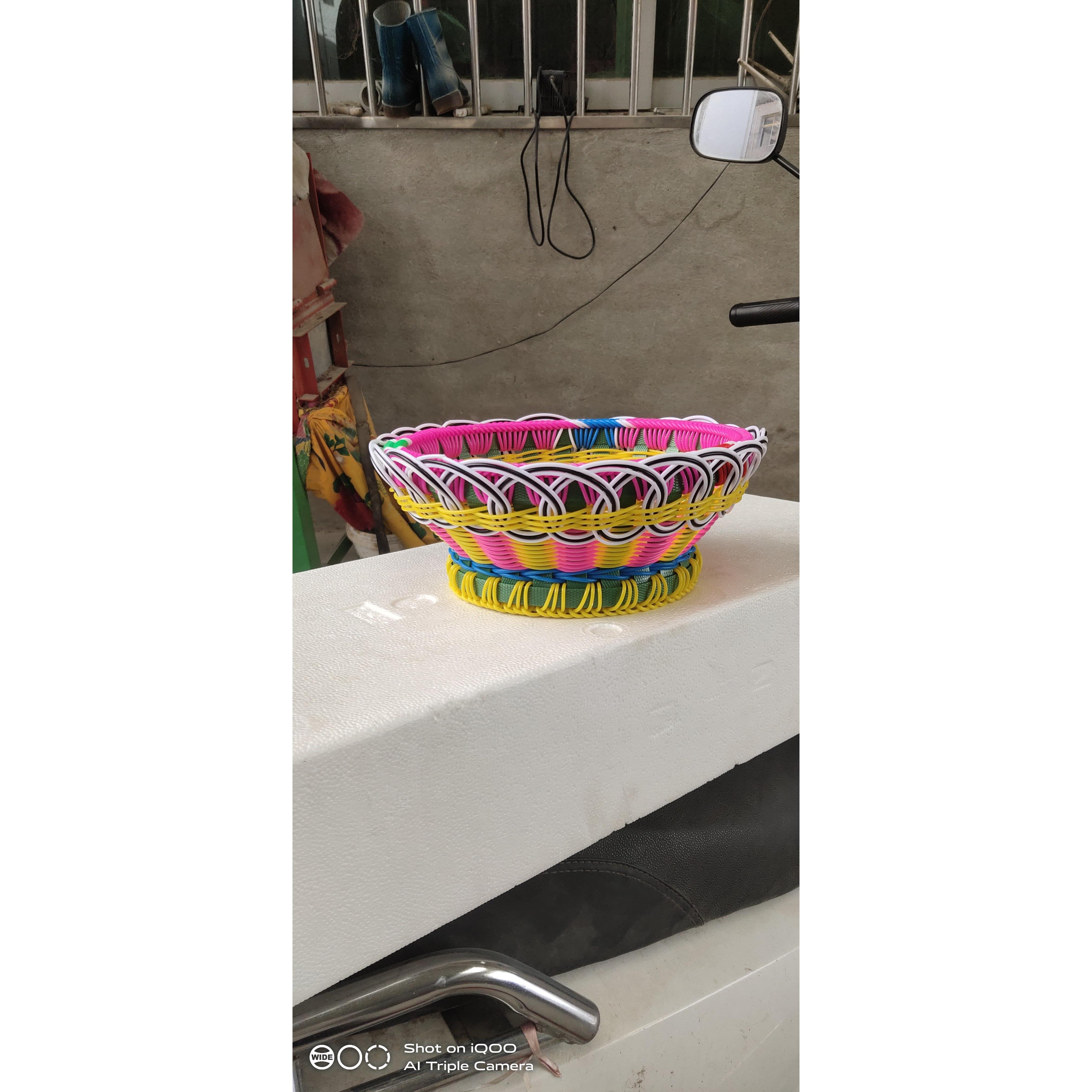 手提篮藤条手工编织美观水果盘鲜花篮轻便买菜篮居家摆件