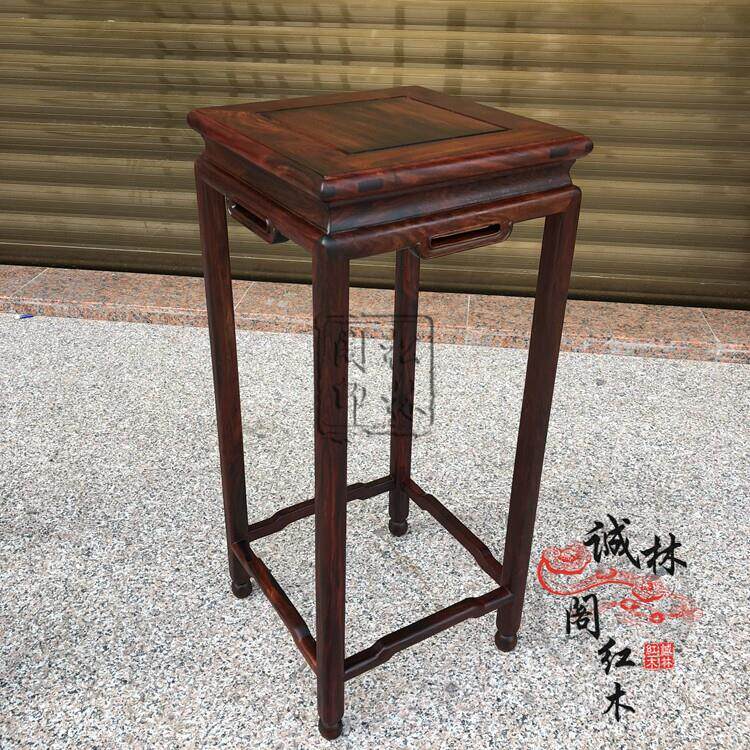 红木花架寮国大红酸枝花架交趾黄檀中式实木落地盆景架客厅置物架