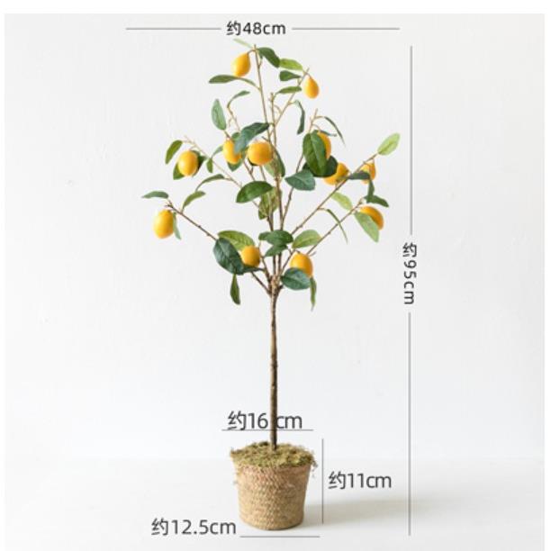 仿真绿植盆栽室内假柠檬树小红果园海草盆客摆件装饰北欧假花植物