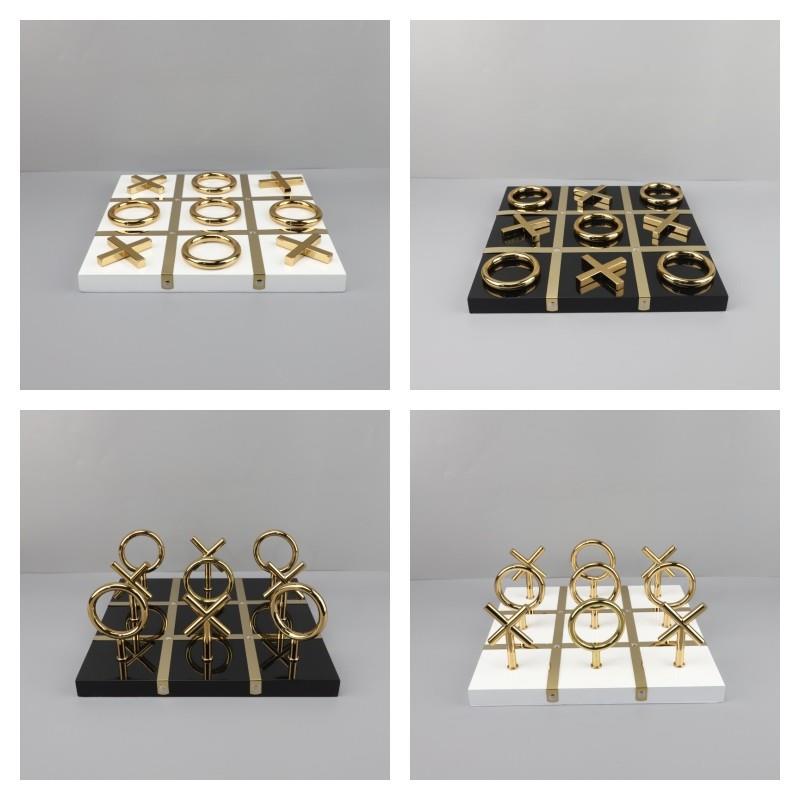 现代简约十字架XO造型九宫格棋盘摆件书房客厅卧室酒店家居装饰品