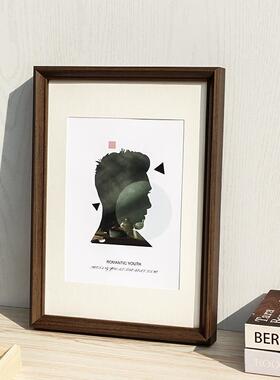 实木大画框挂墙24寸装裱海报a4摆台 8kA3四开素描拼图框外框