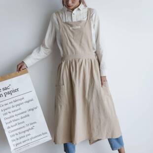 正品 厨房工作服 儿童字围罩裙定爱制logo印衣纯棉女时尚 可日系韩版