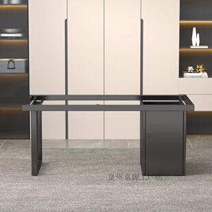 轻奢极简茶桌茶台桌腿桌脚支架岩板大理石不锈钢桌脚奢石泡茶桌架