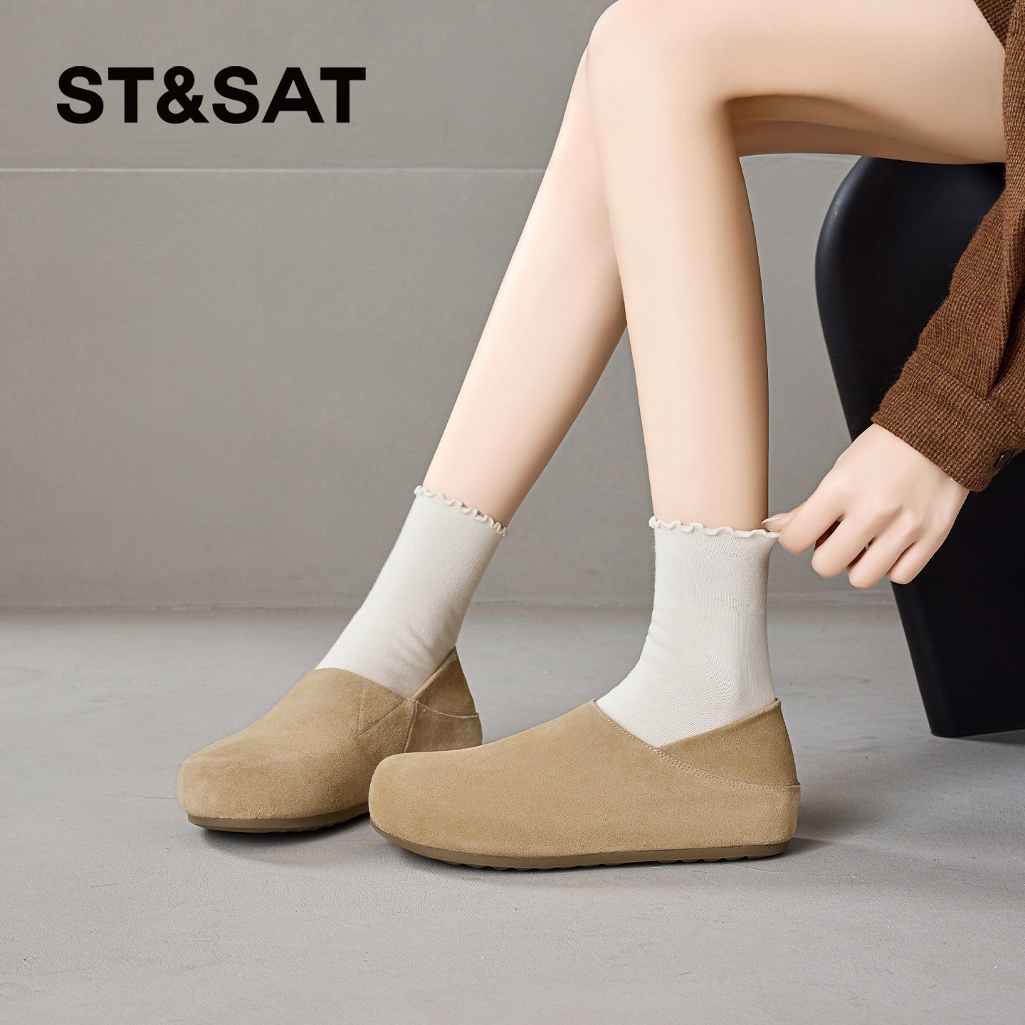 星期六全包勃肯鞋女2026春季新款一脚蹬休闲单鞋内增高懒人鞋简约,女鞋,勃肯鞋/软木鞋,淘宝优惠券,粉丝福利购,淘宝优惠卷