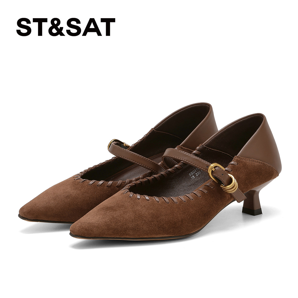 星期六真皮单鞋女2026新款春季尖头高跟鞋女气质高级不累脚小皮鞋