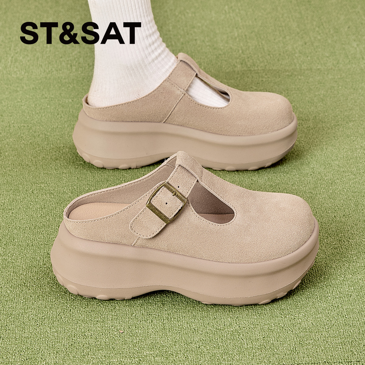 星期六2025新款透气增高勃肯鞋