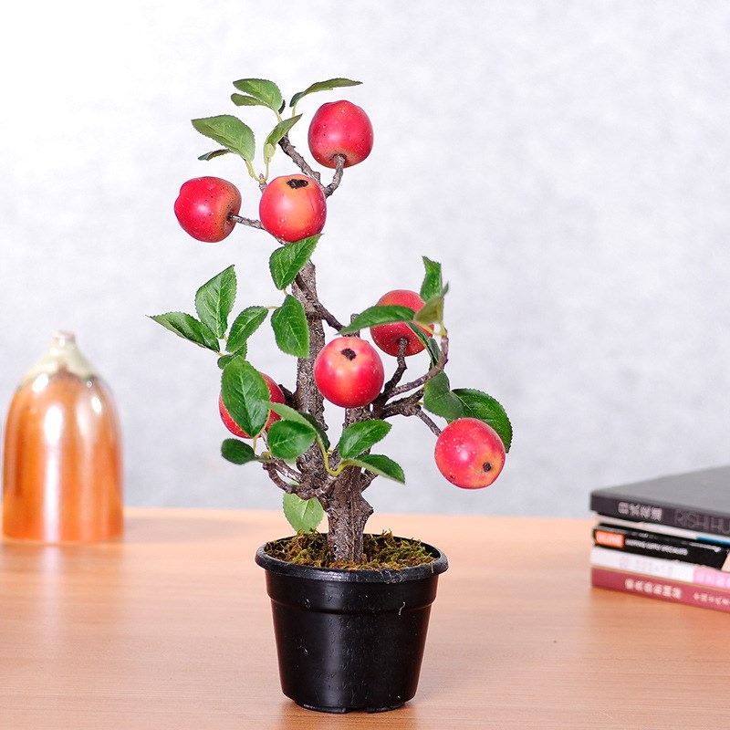 假柿子石榴果f树小盆栽客厅装饰摆件整体花艺摆设家居茶几摆放