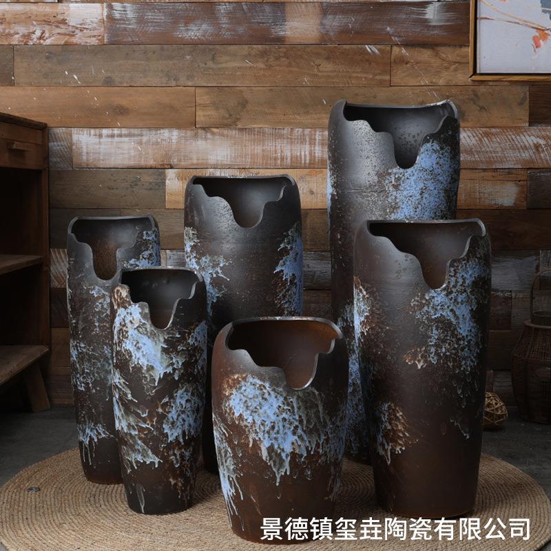 陶瓷花盆特大号多肉创意缺口紫乐悬崖植物装饰陶瓷大口径花盆