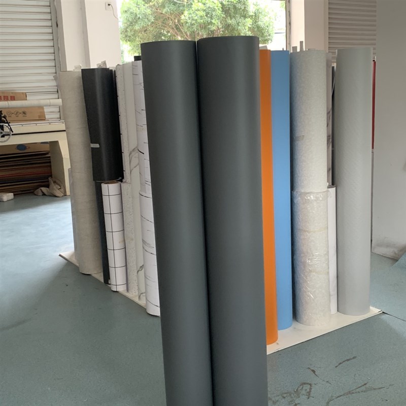 加厚灰色背胶自粘墙纸壁纸 展柜展厅贴纸翻新改色膜装Y饰波音软片