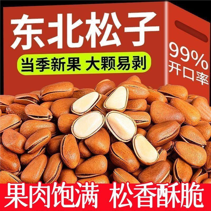 东北松子新货特大颗粒级开口红松子手剥年货干果批发孕妇净重500g