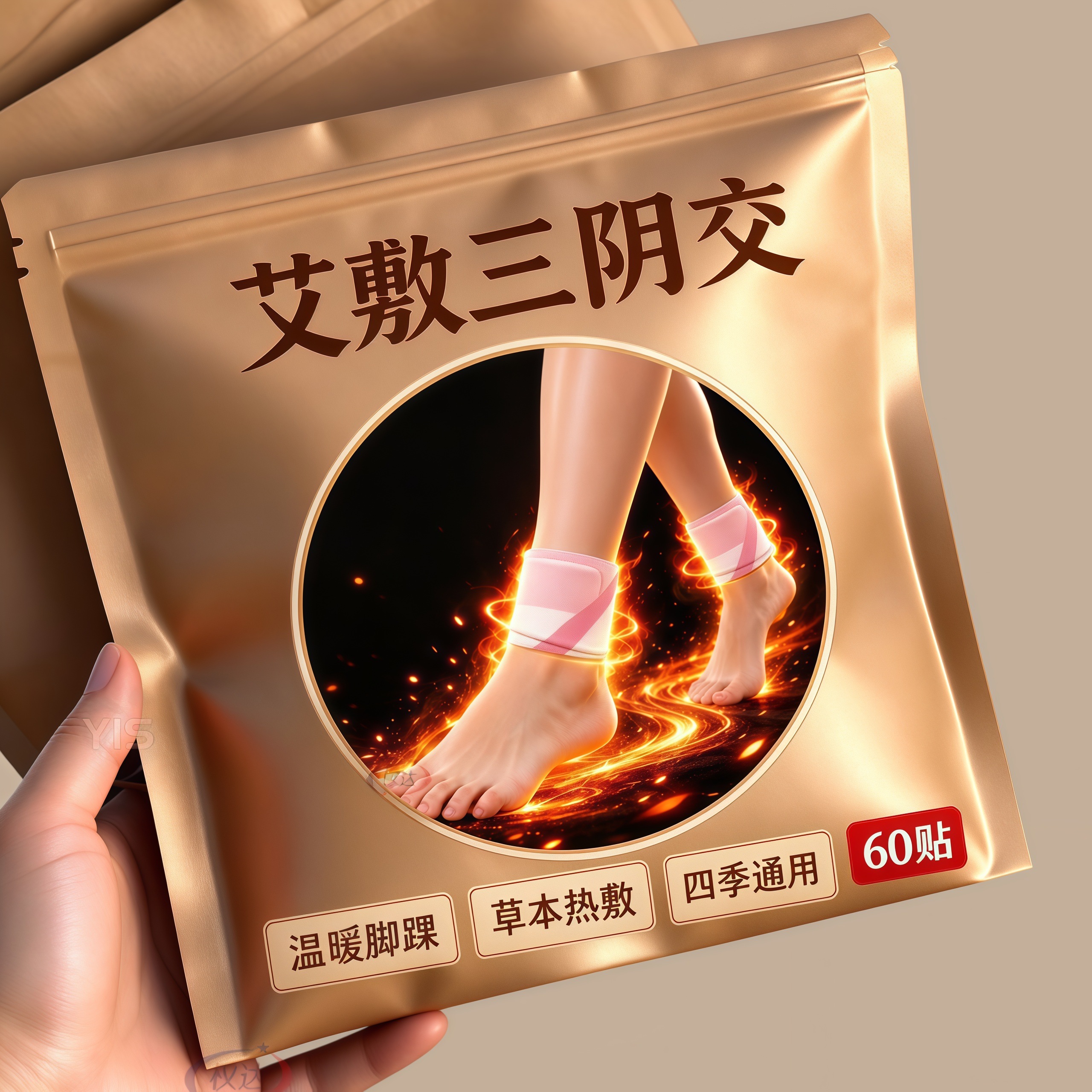 艾草脚踝热敷贴蒸汽自发热三阴交脚踝暖宝宝暖脚保暖艾灸热敷脚踝