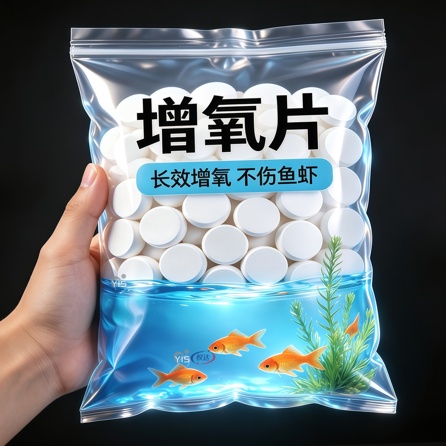 鱼缸无电制氧氧气片增氧颗粒养鱼鱼用无动力加充氧气泡石打氧神器