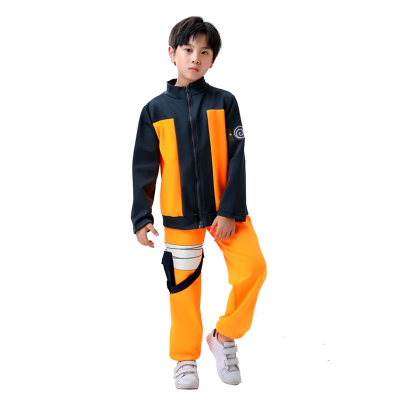 火影忍者服装儿童旋涡鸣人一代衣服男童万圣节Cos服饰动漫演出服