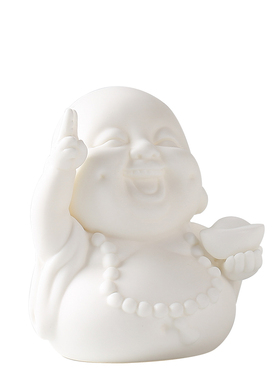 手工弥勒佛摆件客厅家居电视柜招财小号禅意装饰工艺品大肚笑佛像