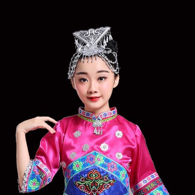 儿童畲族头饰女孩云南少数民族演出饰品苗族土族壮族彝族舞蹈配饰
