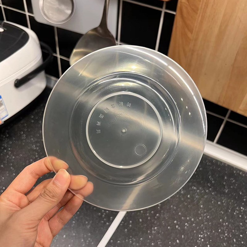 微波炉加热防油溅圆形碗盖桌面残渣收纳透明PP小碟子骨碟冰箱保鲜