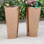 电镀 玫瑰金 样板房 装 写字楼 不锈钢花盆 楼宇 机场花箱 饰工程