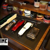 理发工具防滑垫剪刀推子摆放垫不起气泡barber shop工具收纳器