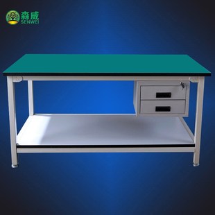 欣森威双层车间维修桌防静电工作台带抽屉流水线操作台加厚承重桌