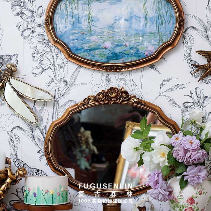 复古森林欧式相框画框镜子家居民宿墙面装饰文艺轻奢壁挂照片墙