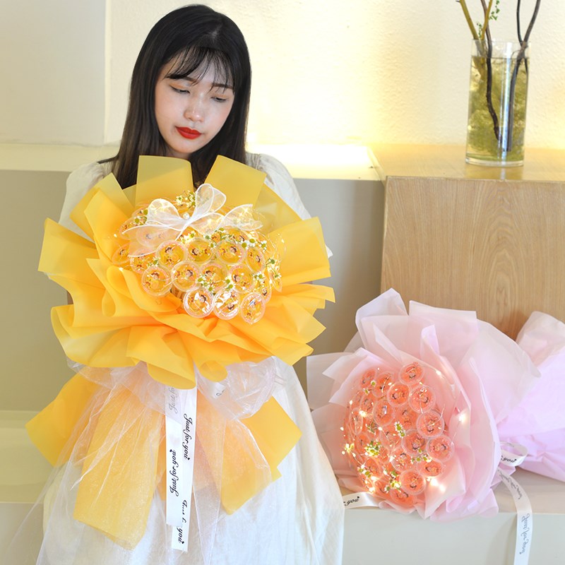 六一儿童节果冻零食水果花束diy手捧花材料包送孩子闺蜜生日礼物