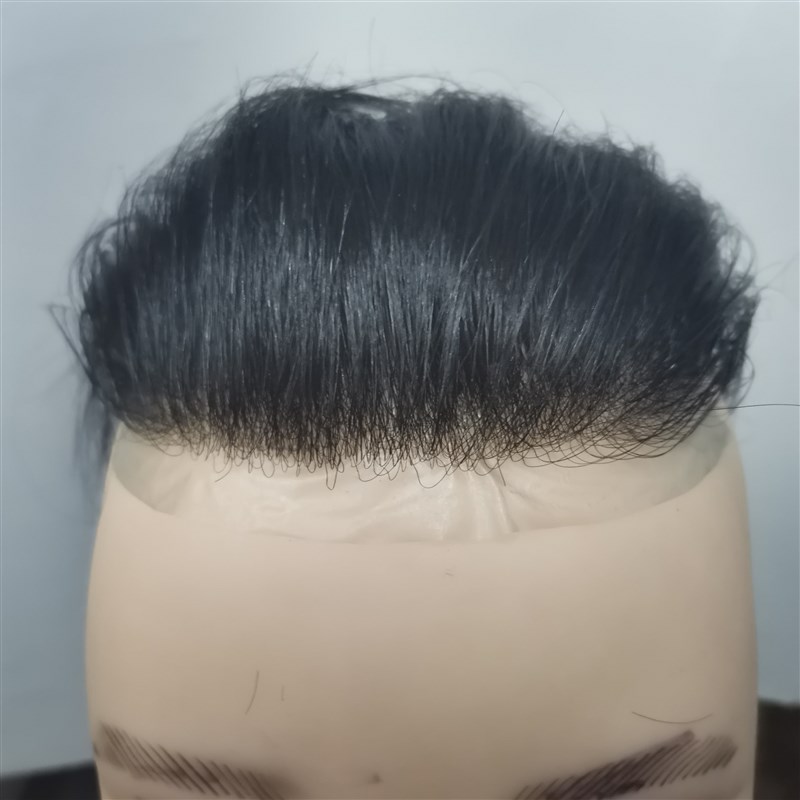 超薄生物头皮男士假发隐形无痕全真发整顶补发块手工背头隐形发际