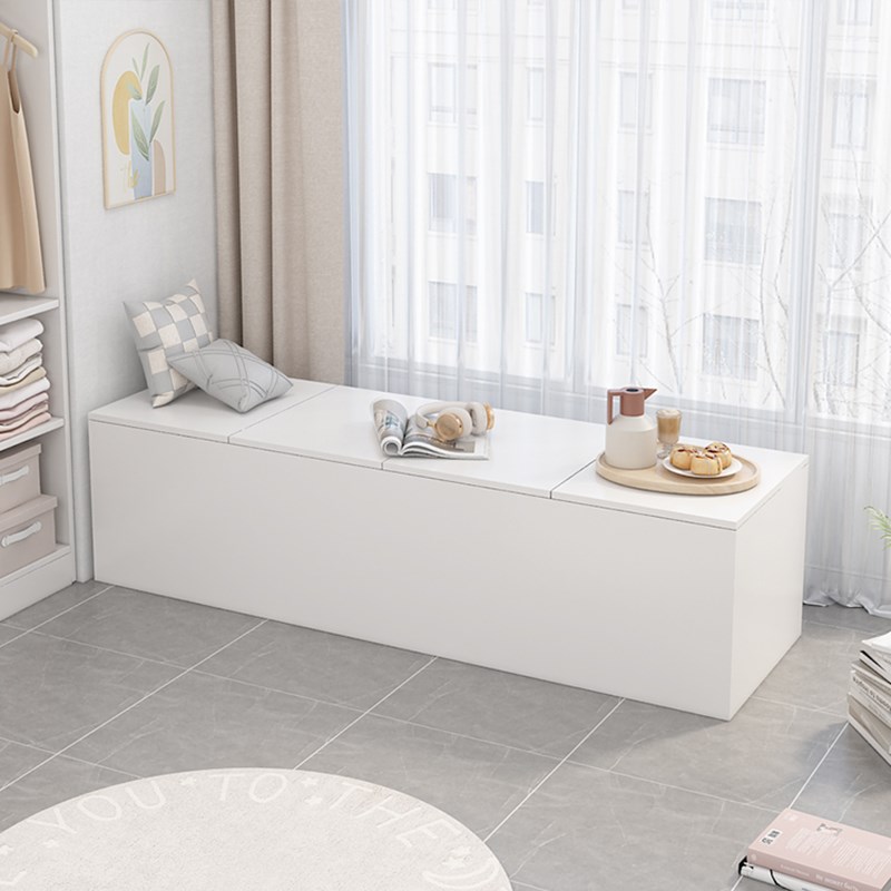 定制上开门飘窗储物柜矮柜地台柜可坐榻榻米长条柜床尾夹缝收纳柜