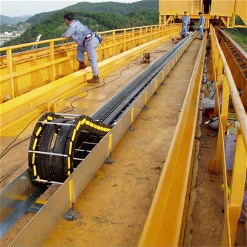 速发按需定制支撑轮导向槽U型t线盒拖链托盒线槽S 封闭桥式塑料拖