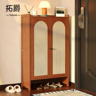鞋架子家用门口多层结实耐用收纳柜室内好看防尘楠竹鞋柜不占空间