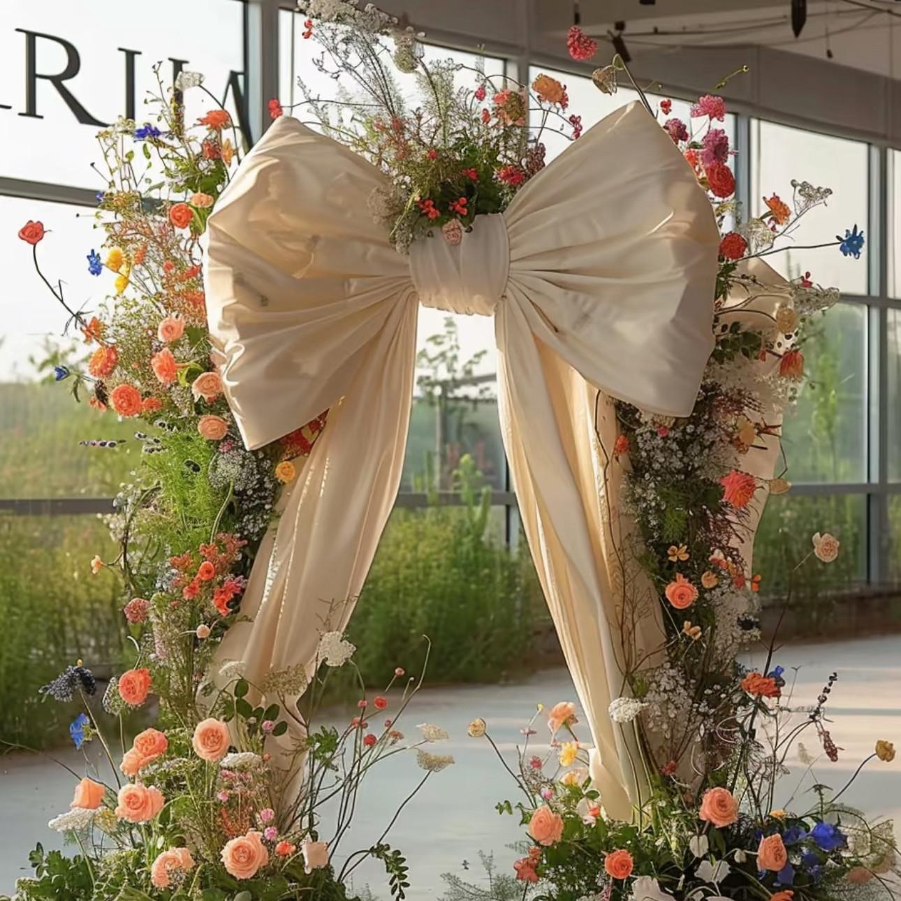 蝴蝶结之门婚礼拍照道具网红装饰打卡婚庆派对布置节日场景花艺