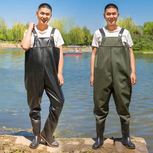 下水裤加厚耐磨水衩裤半身全身连身雨裤防水衣下水衣服捕鱼叉裤