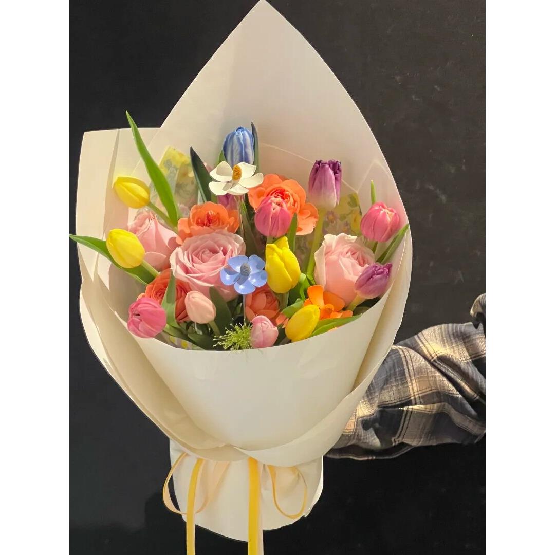 郁金香花束鲜花多巴胺郁金香花束送闺蜜送女友生日北京同城送花