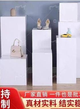 地台展示台橱窗长方体木制烤漆模特白色底座商业陈列展柜展会展台