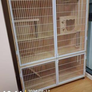 透气猫笼铁门猫别墅铁艺网门定制双门菱形网长条网龙猫门围栏