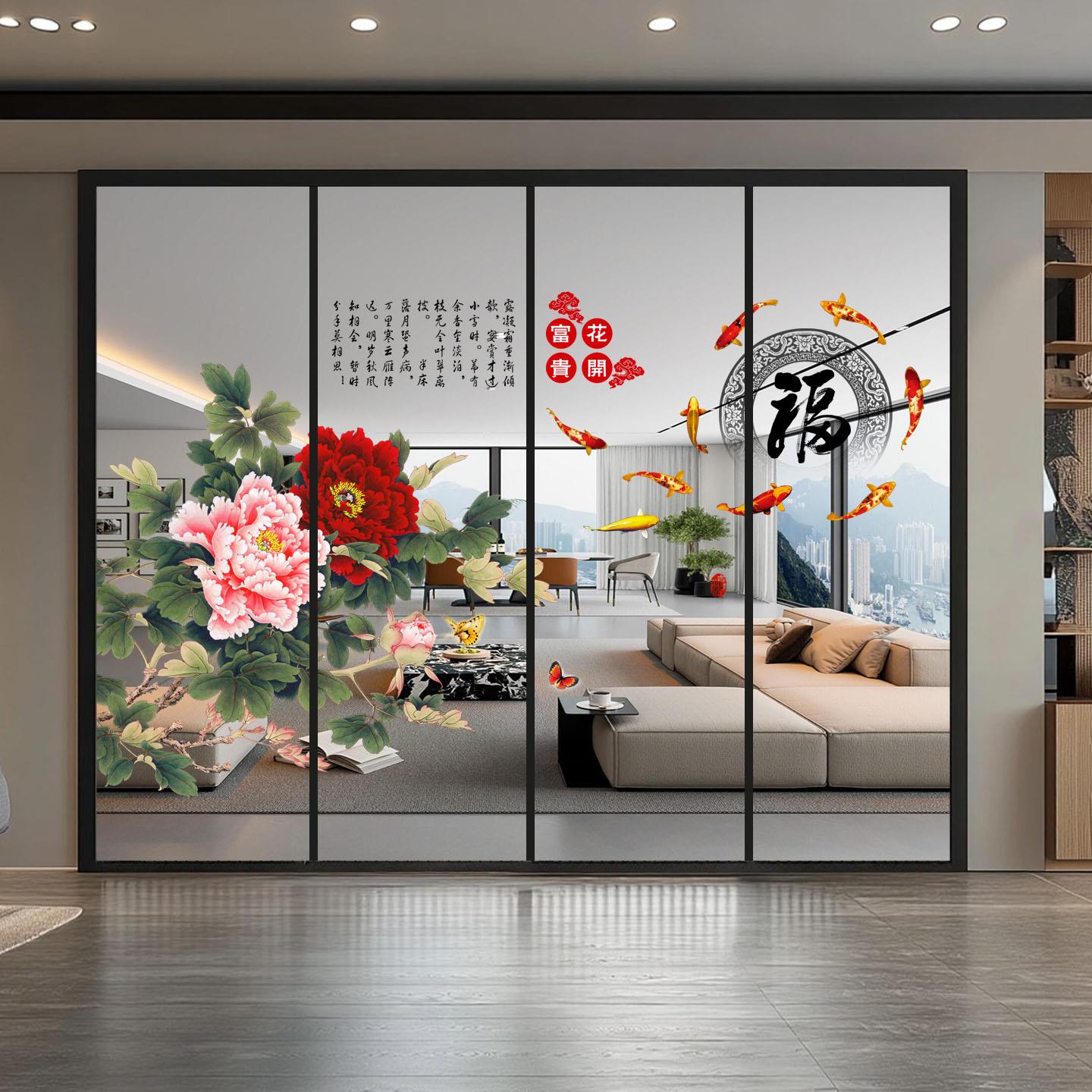 艺术玻璃客厅拉门厨房吊轮移门淋浴房化妆室平开 门厕所门幽灵门