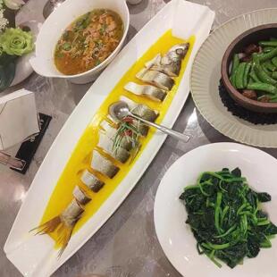 陶瓷餐具大号长条鱼盘翘嘴长江白鱼白条超大水库鱼海鱼专用盘子