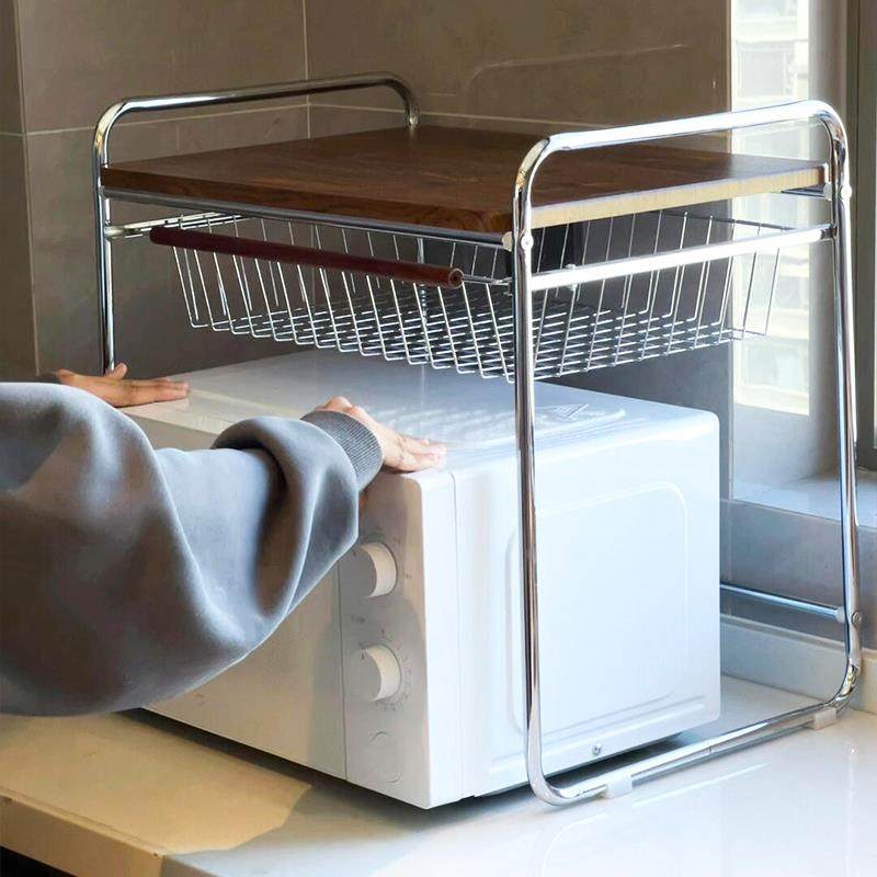 中古风微波炉置物架结实多功能厨房台面整理架烤箱支架多层收纳层,厨房/烹饪用具,微波炉置物架,淘宝优惠券,粉丝福利购,淘宝优惠卷