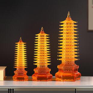 琉璃文昌塔摆件十三层塔家居佛堂供具读书高考摆设书房玄关工艺礼