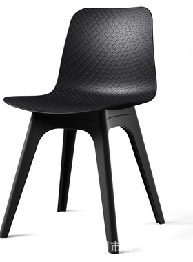 厂家黑色餐椅塑料PP椅子快餐店图书馆甜品店靠背凳子休闲培训椅子