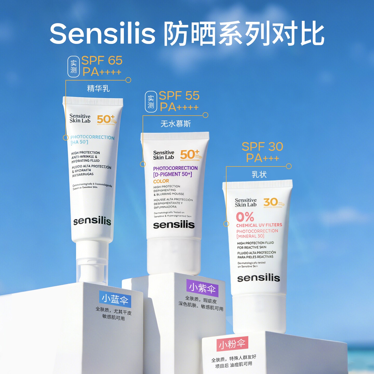 【集合】Sensilis森思黎丝小蓝伞高倍小粉伞物理小紫伞淡斑 CC