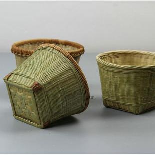 收纳篮家用纯手工竹编筐 竹制品竹编 家居桌面摆件零食杂物收纳筐