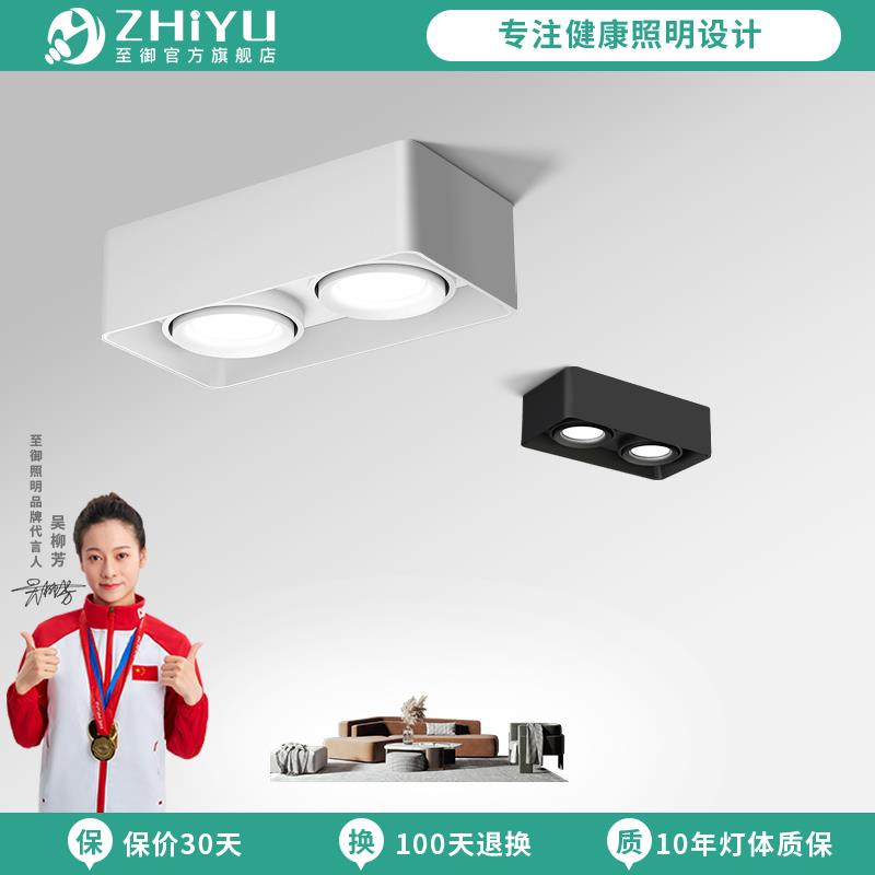 至御双头筒灯明装斗胆灯客厅超薄卧室吸顶灯盒子灯明装筒灯105B
